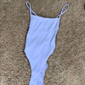 Ribbed Lavender Open-Back Jumpsuit